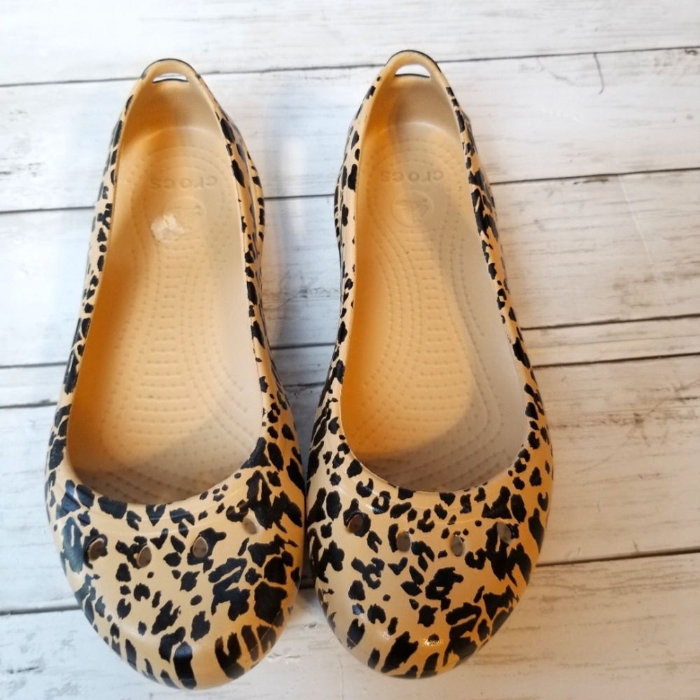 Crocs Kadee Leopard Print Ballet Flats